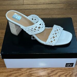 NEW DV by Dolce Vita Hobbs Braided Square Toe Sandals Ivory Women’s Size 11